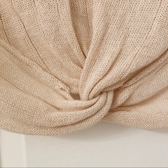 Free People Cropped Linen-Blend Twist Sweater - Picture 3 of 9